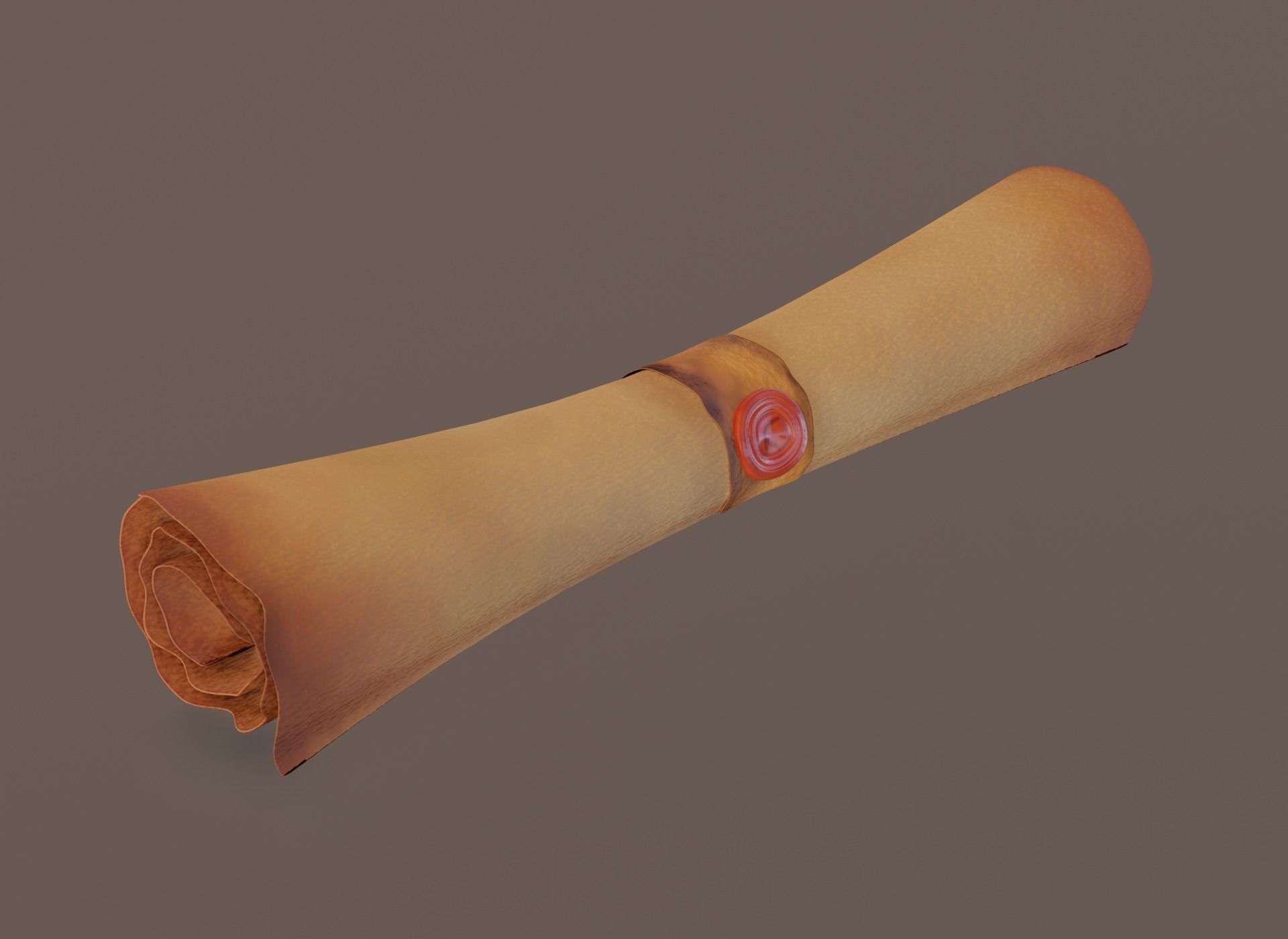 Scroll with stone 3D model_7