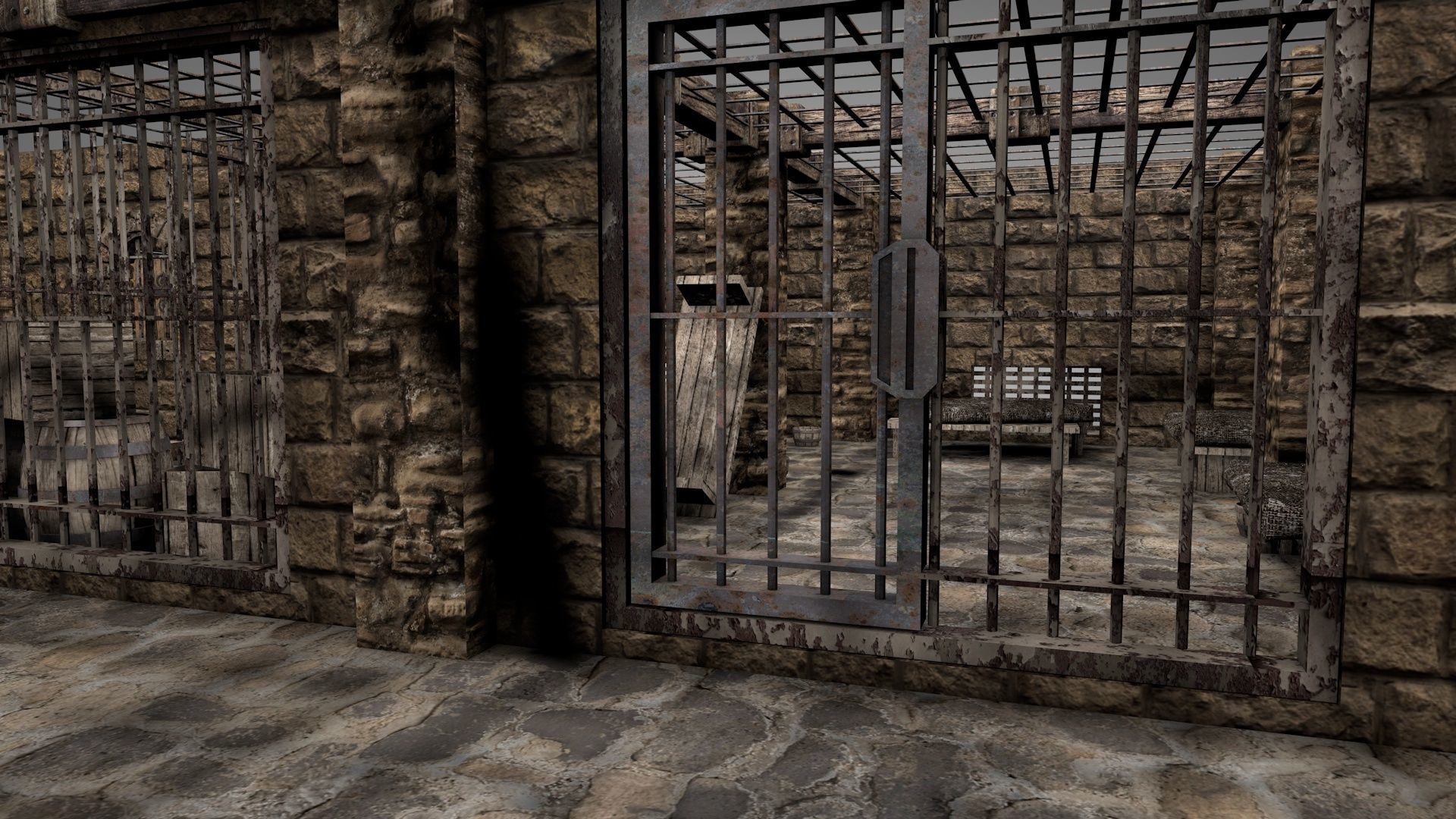 Medieval Prison Block 3D model_2