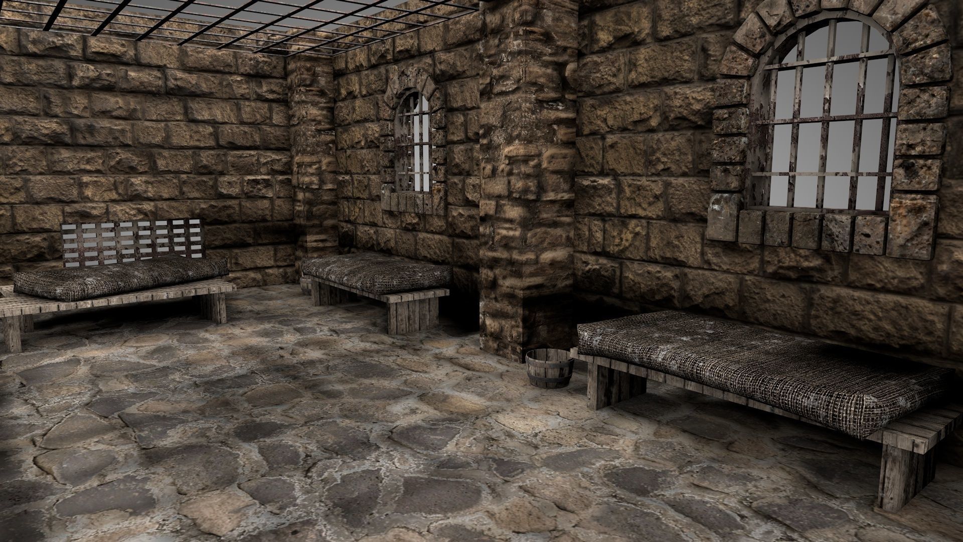 Medieval Prison Block 3D model_5