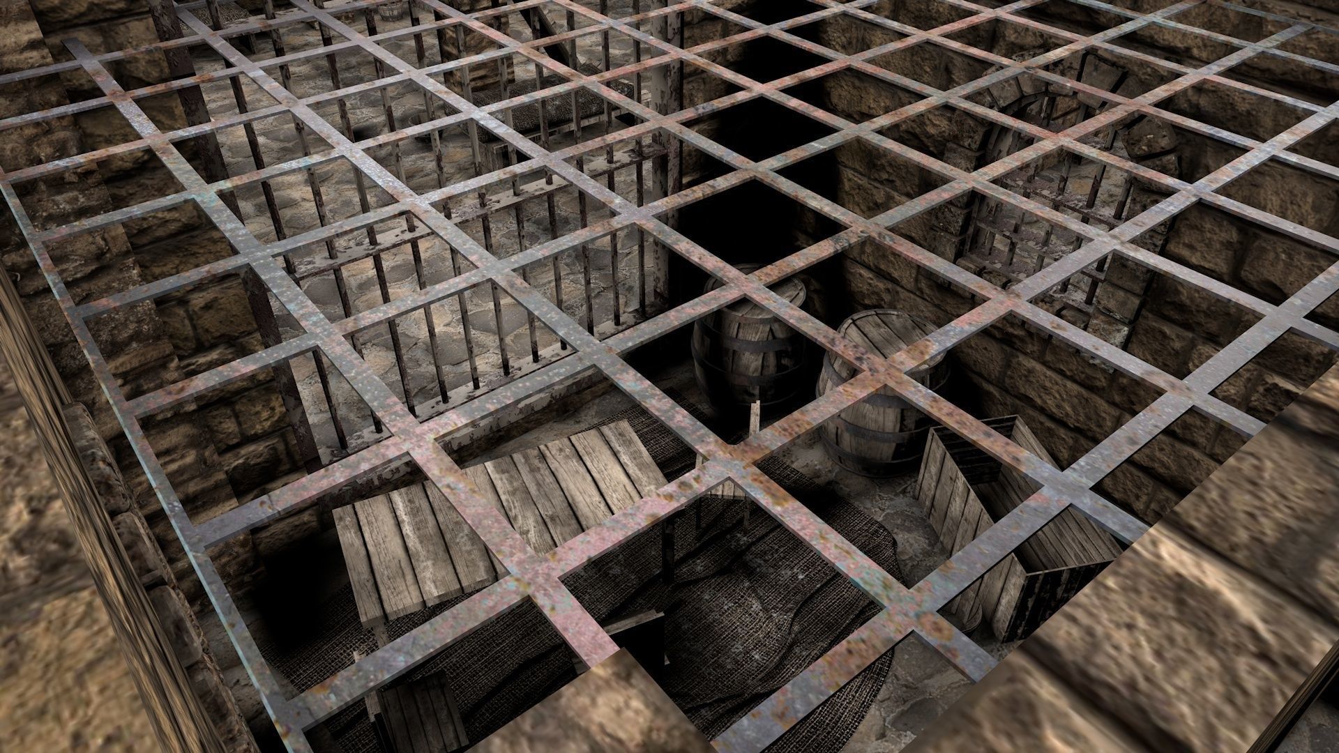 Medieval Prison Block 3D model_3