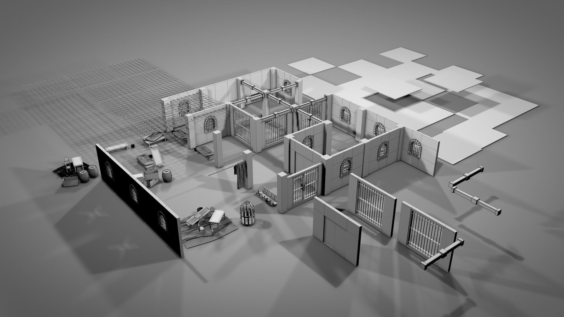 Medieval Prison Block 3D model_20