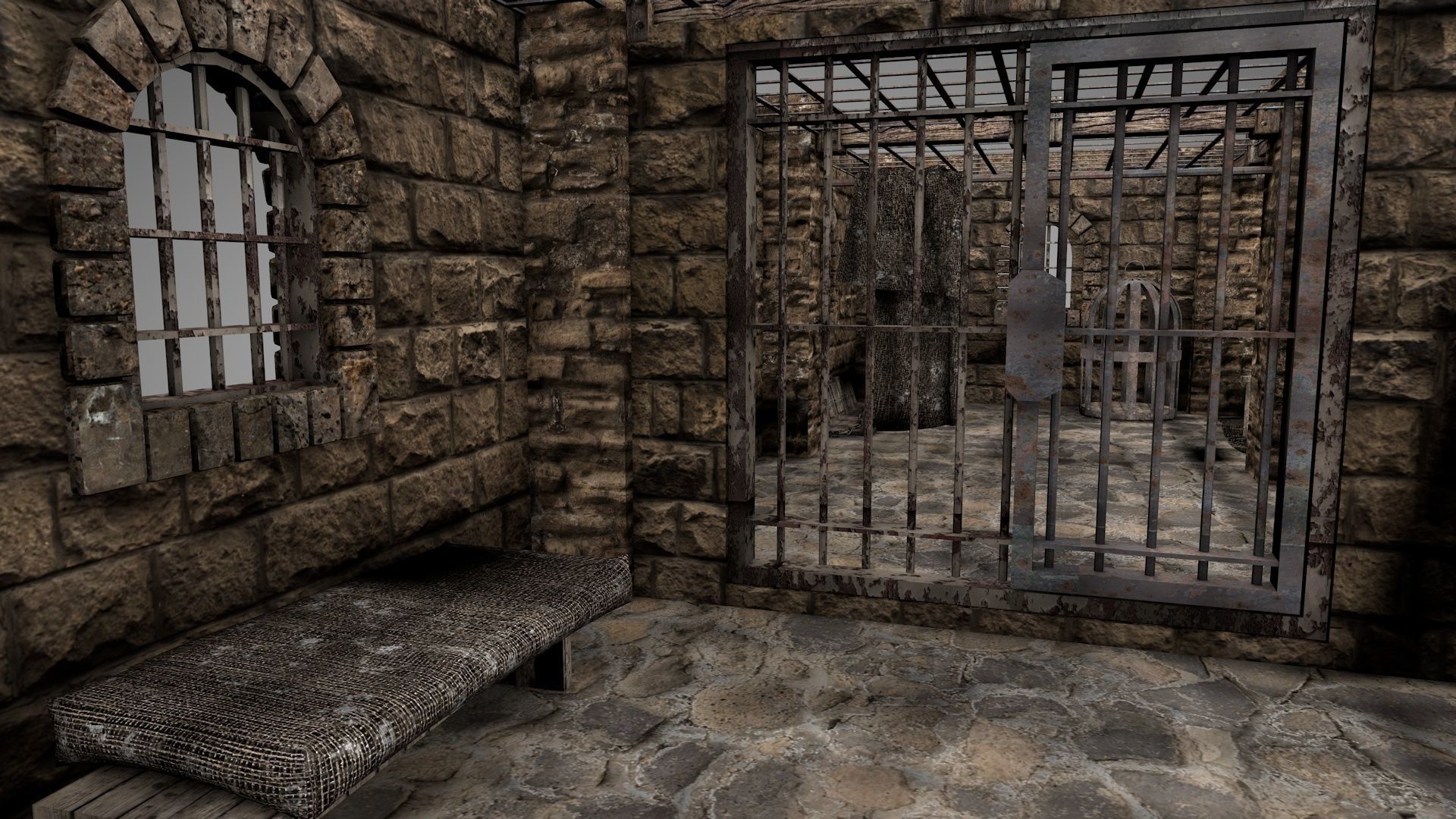 Medieval Prison Block 3D model_6