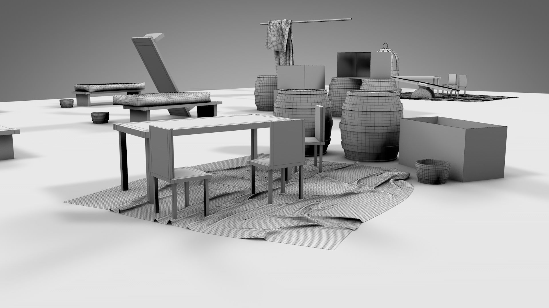 Medieval Prison Block 3D model_16