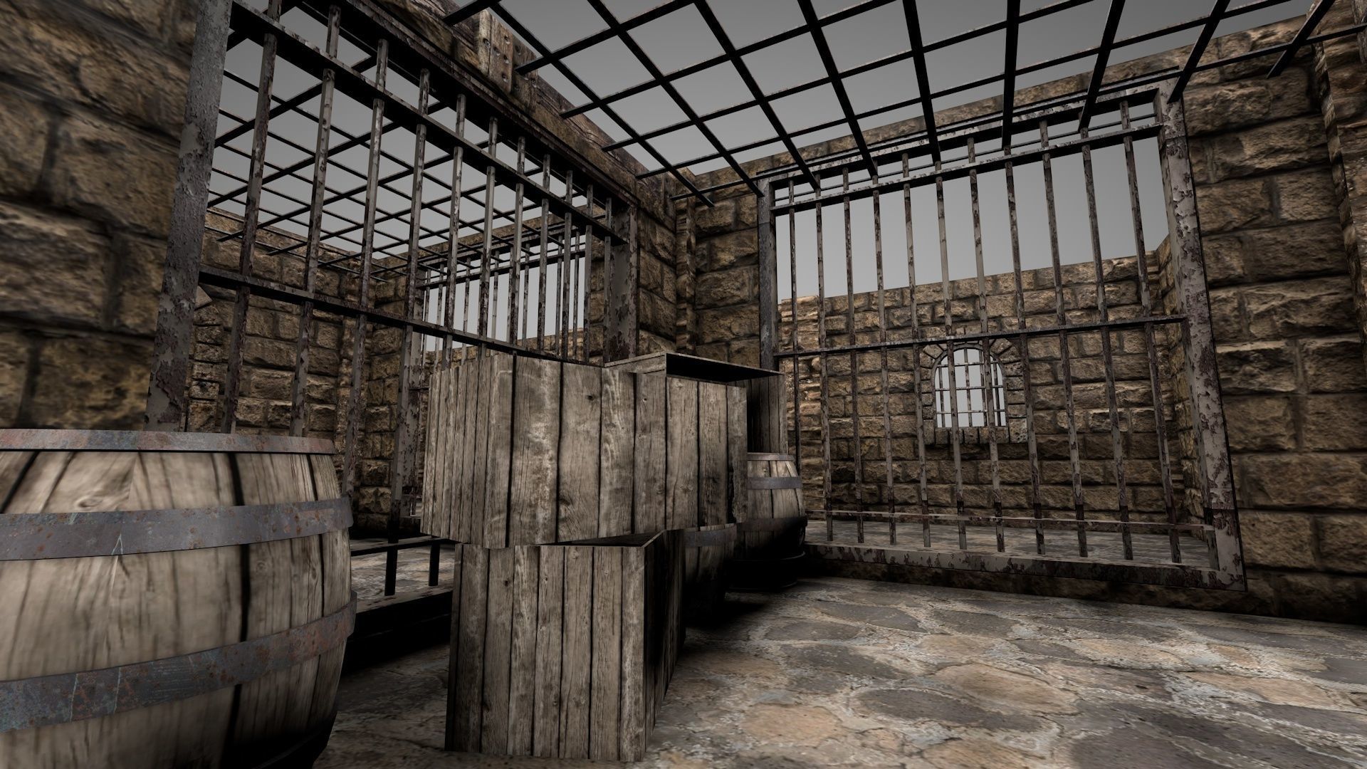 Medieval Prison Block 3D model_11