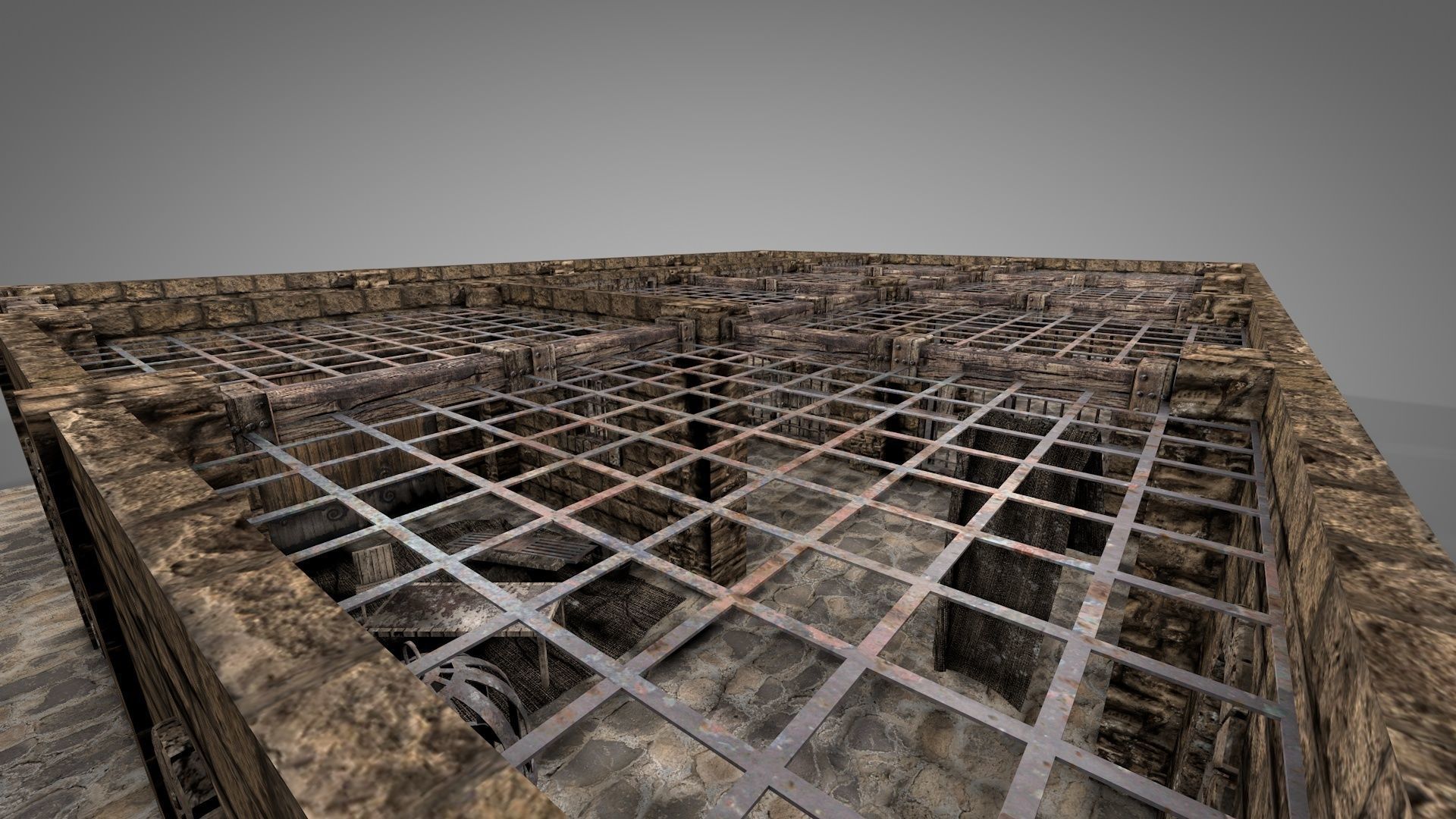 Medieval Prison Block 3D model_14