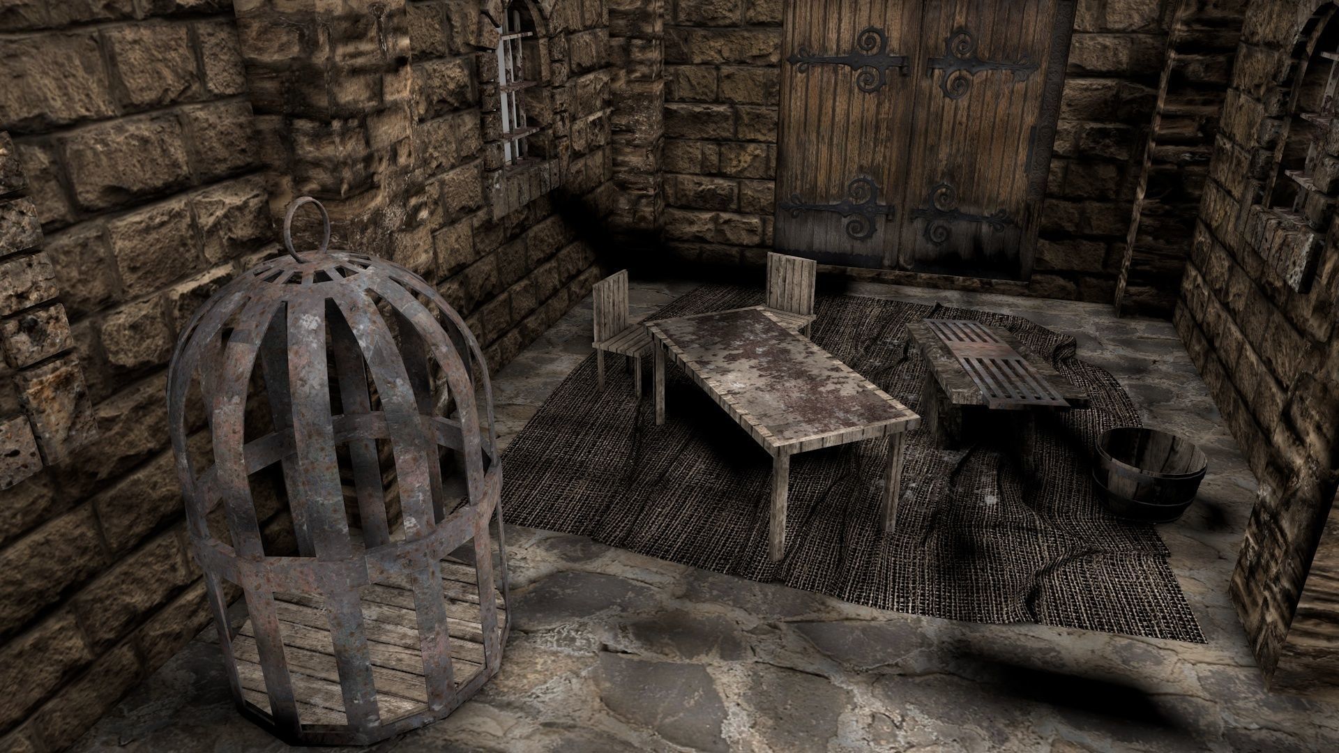 Medieval Prison Block 3D model_8
