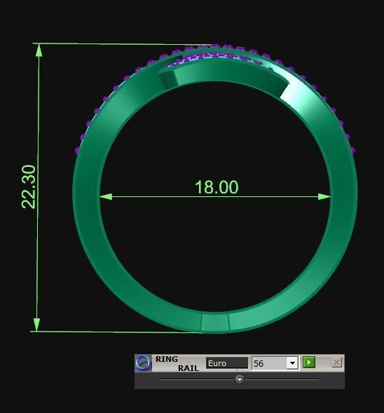 Diamond Jewelry Heart Ring  3D print model_4