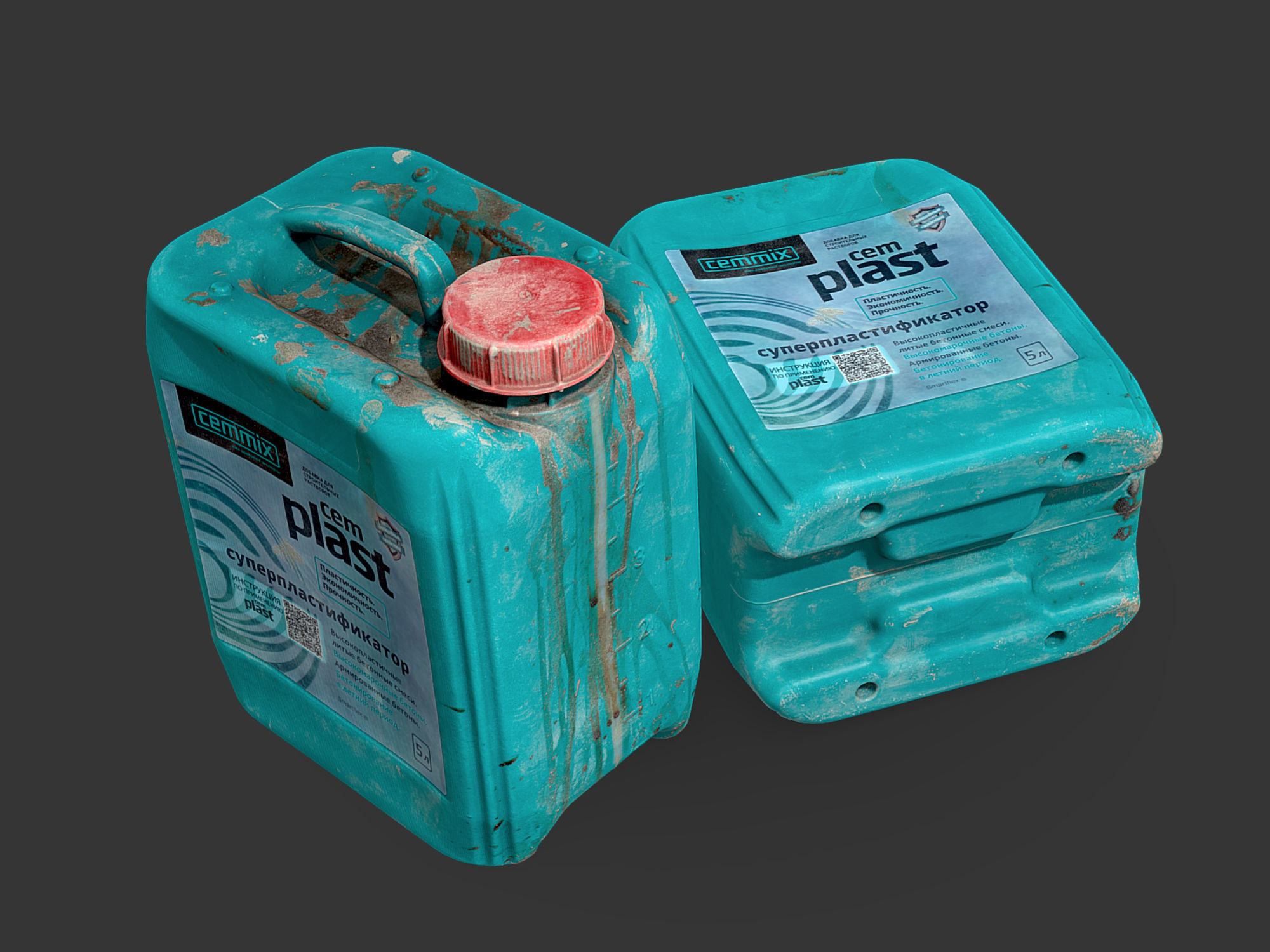 Plastic Jerrycan Low-poly 3D model_6