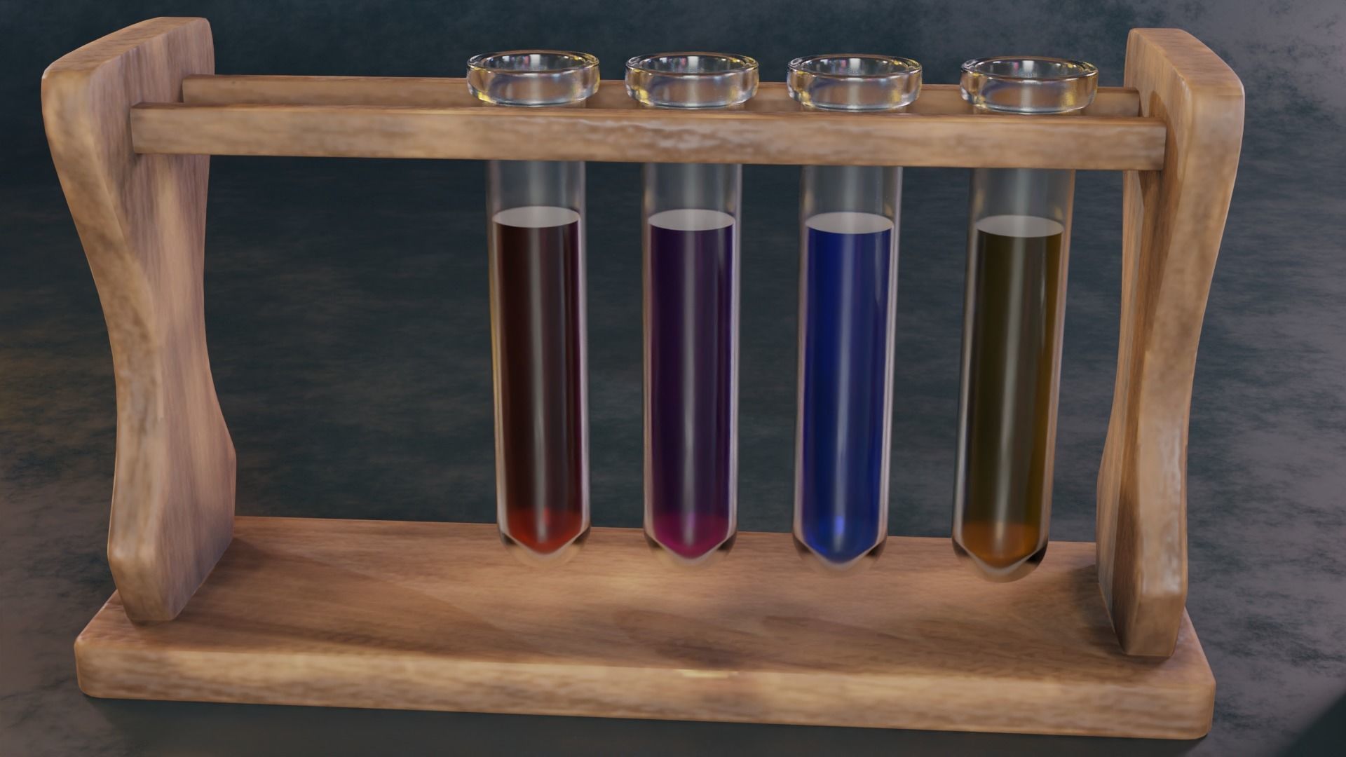 Alchemy Set test tube liquids 3D model_2