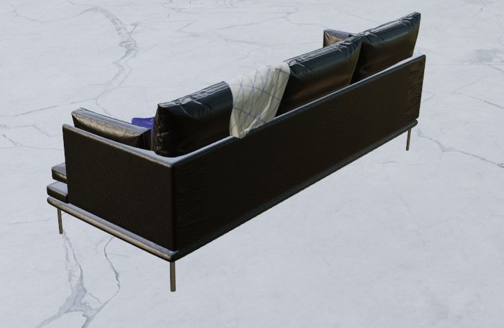 Couch sofa with pillows 3D model_4