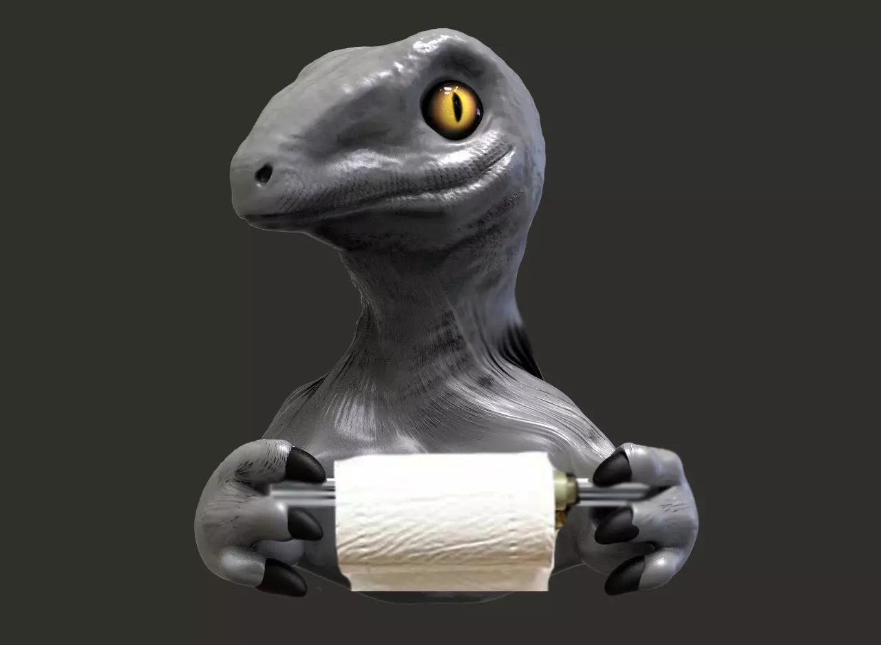 Toilet Paper Dino Hoder 3D print model_0
