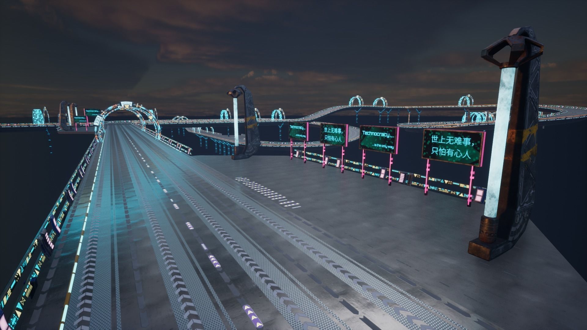 Modular Sci-fi Road  Low-poly 3D model_23