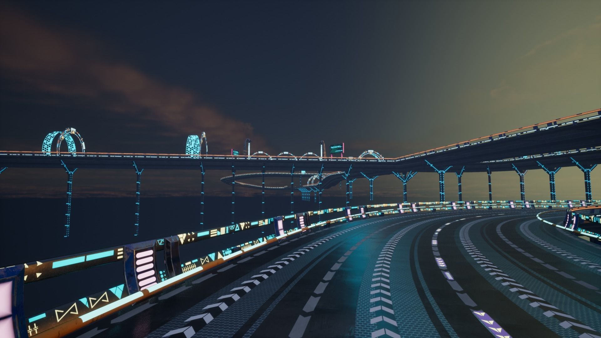 Modular Sci-fi Road  Low-poly 3D model_31