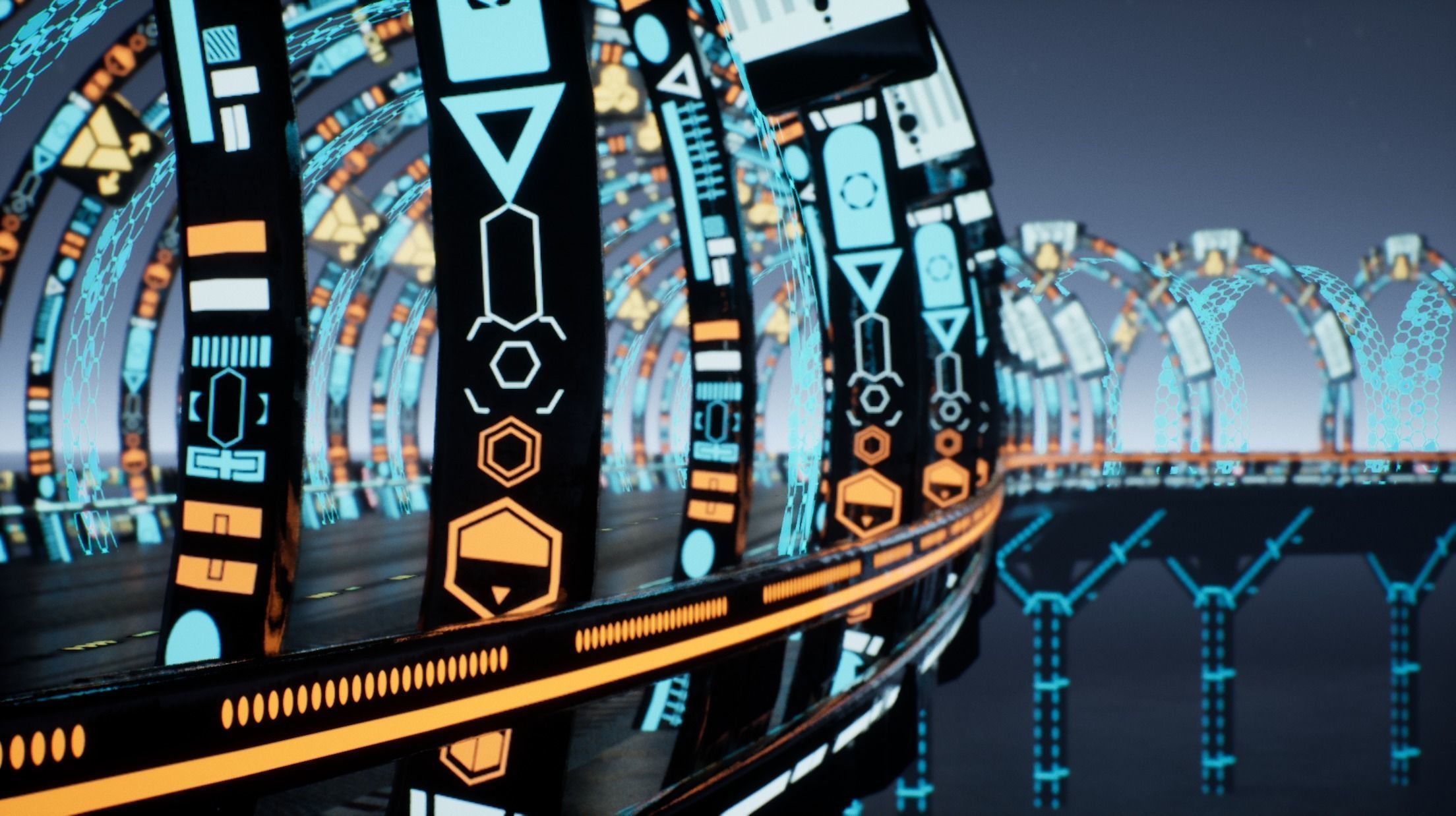 Modular Sci-fi Road  Low-poly 3D model_17