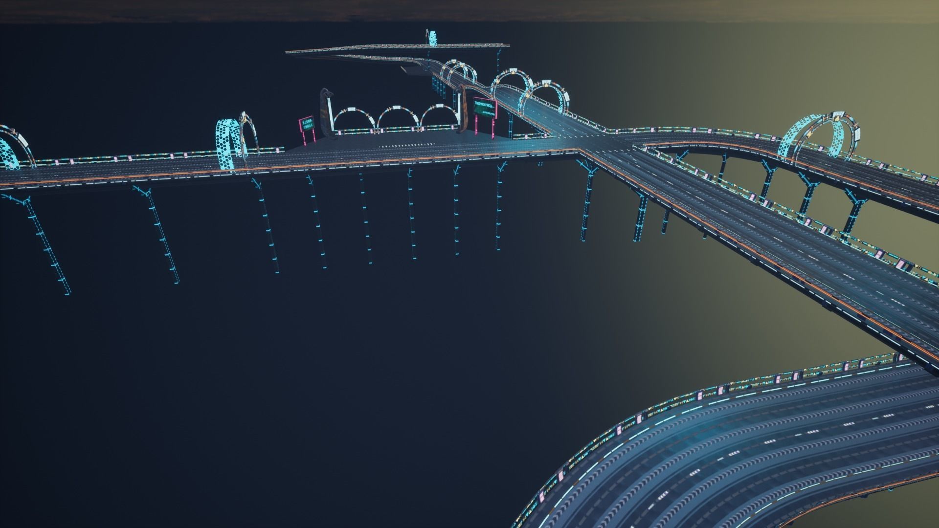 Modular Sci-fi Road  Low-poly 3D model_32