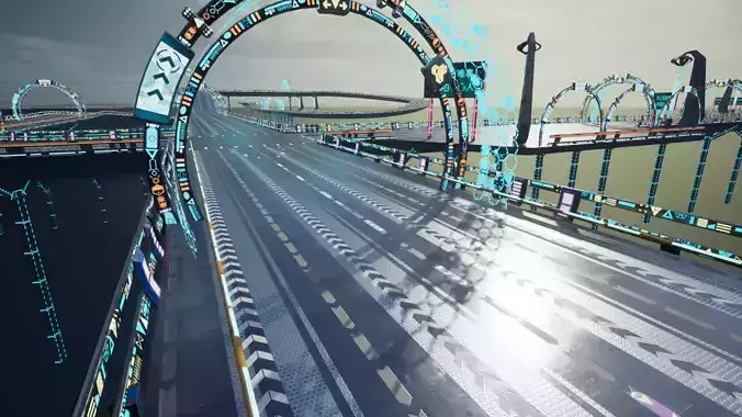 Modular Sci-fi Road  Low-poly 3D model