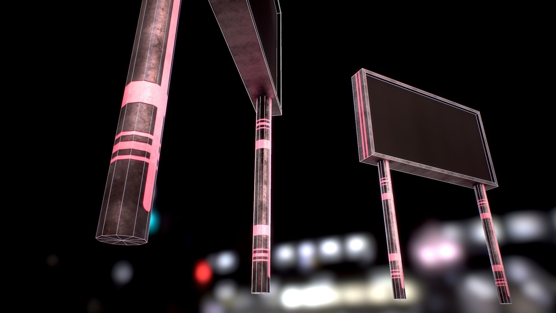 Modular Sci-fi Road  Low-poly 3D model_51
