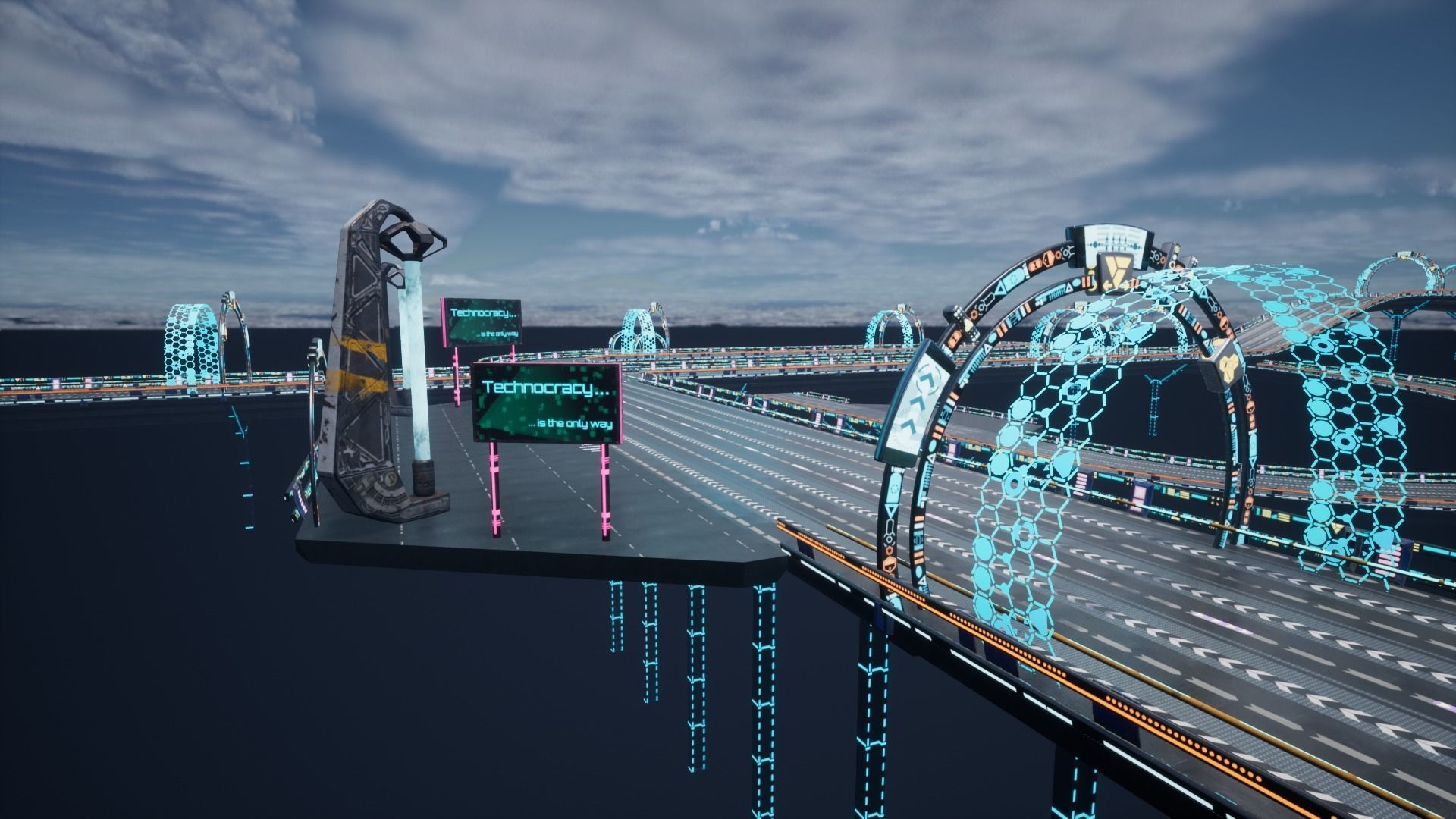 Modular Sci-fi Road  Low-poly 3D model_5