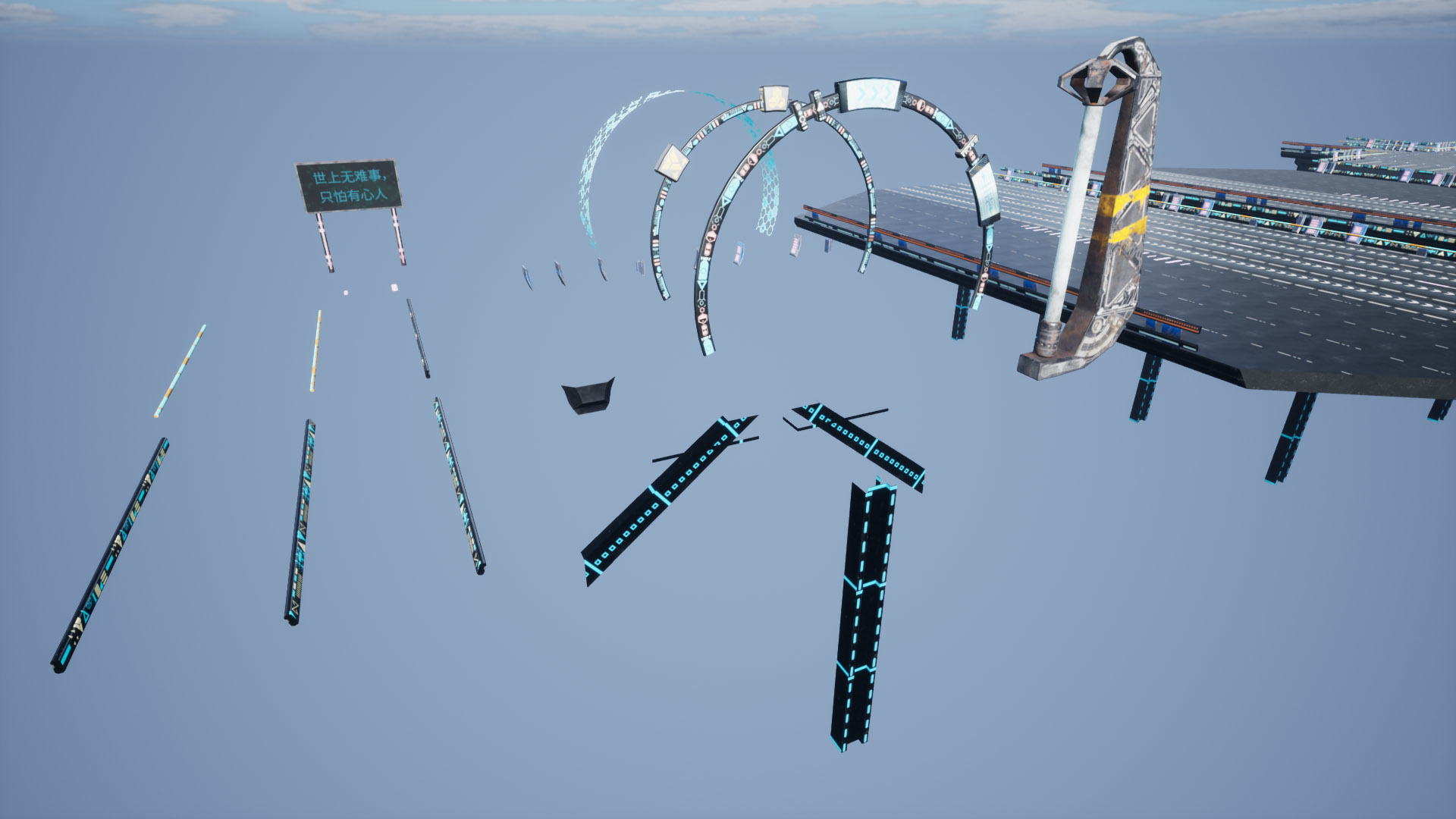 Modular Sci-fi Road  Low-poly 3D model_62