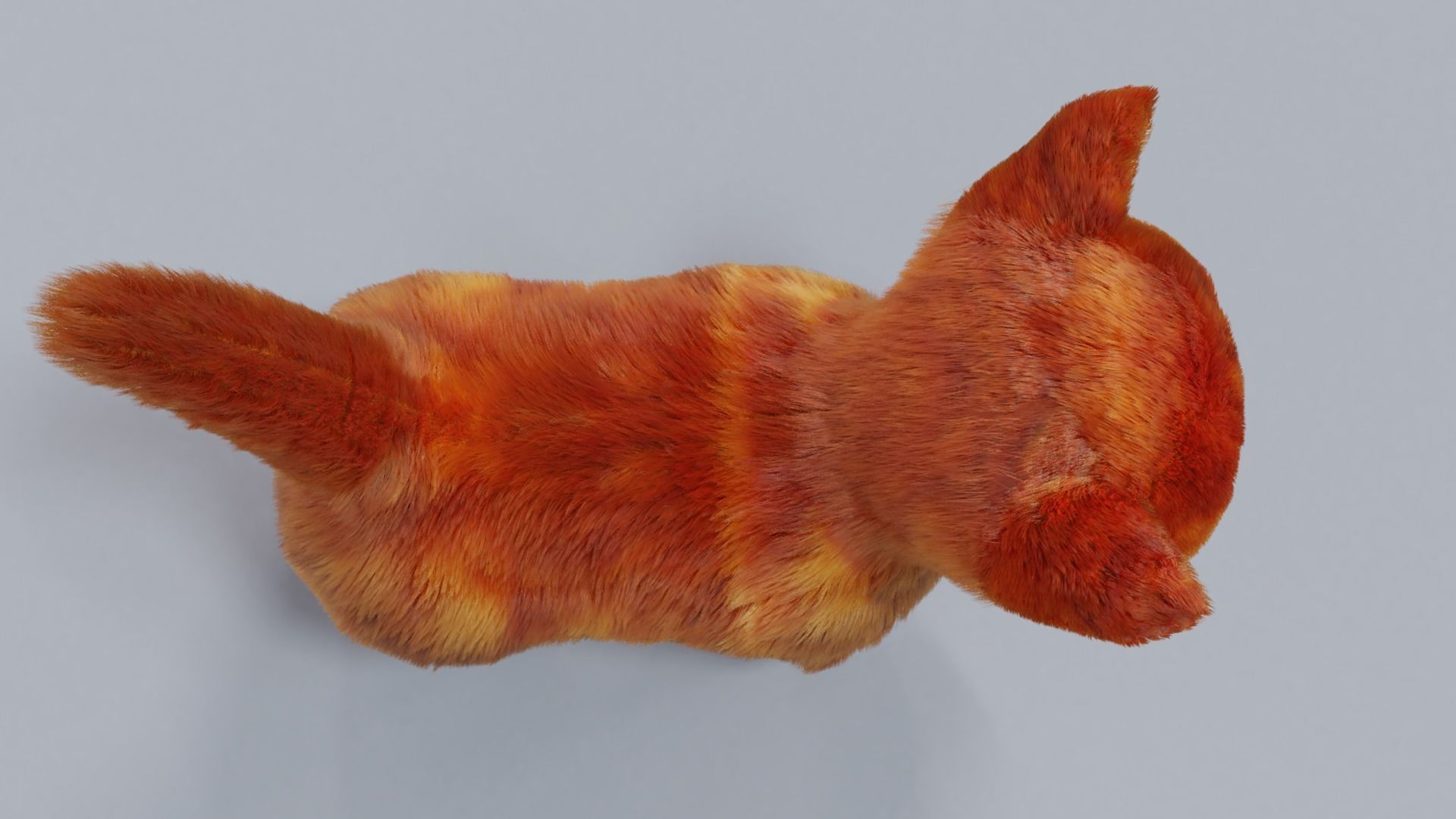 Fur Cute Cat kitten Red 02 No Rig Low-poly 3D model_2