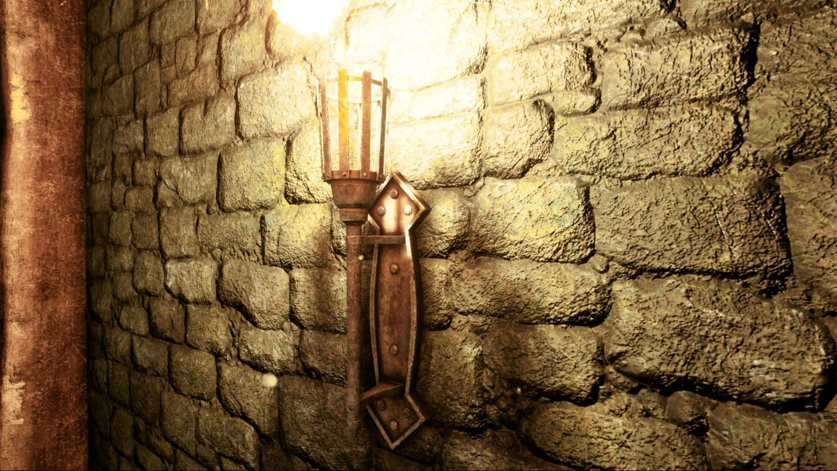 Torch set metal stool Low-poly 3D model_14