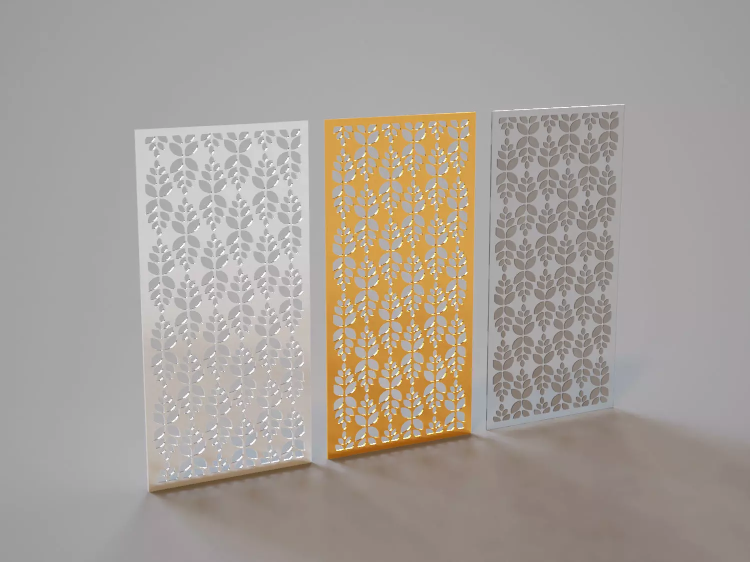 Partition decorative metal screen 3D model_0