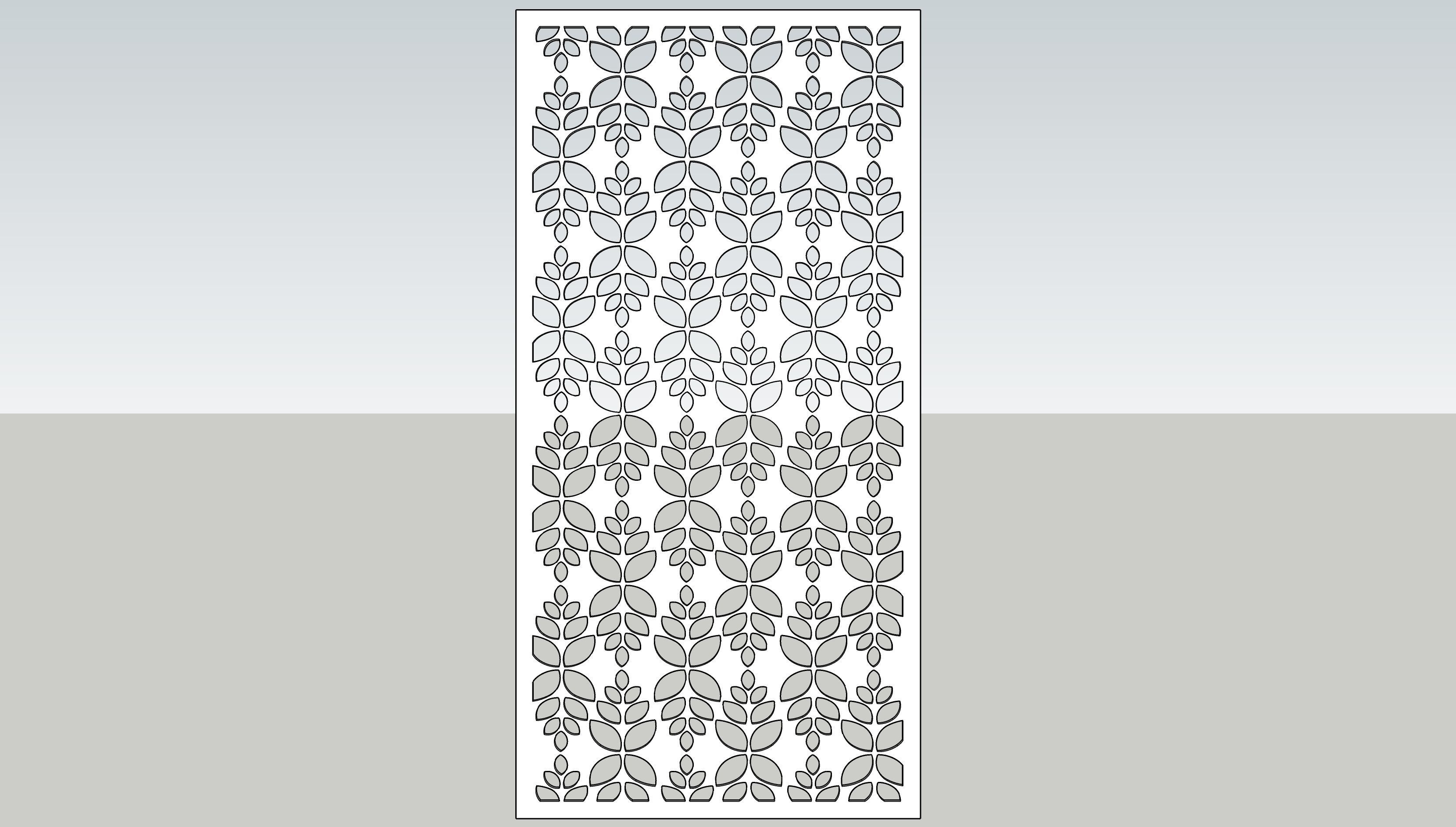 Partition decorative metal screen 3D model_3