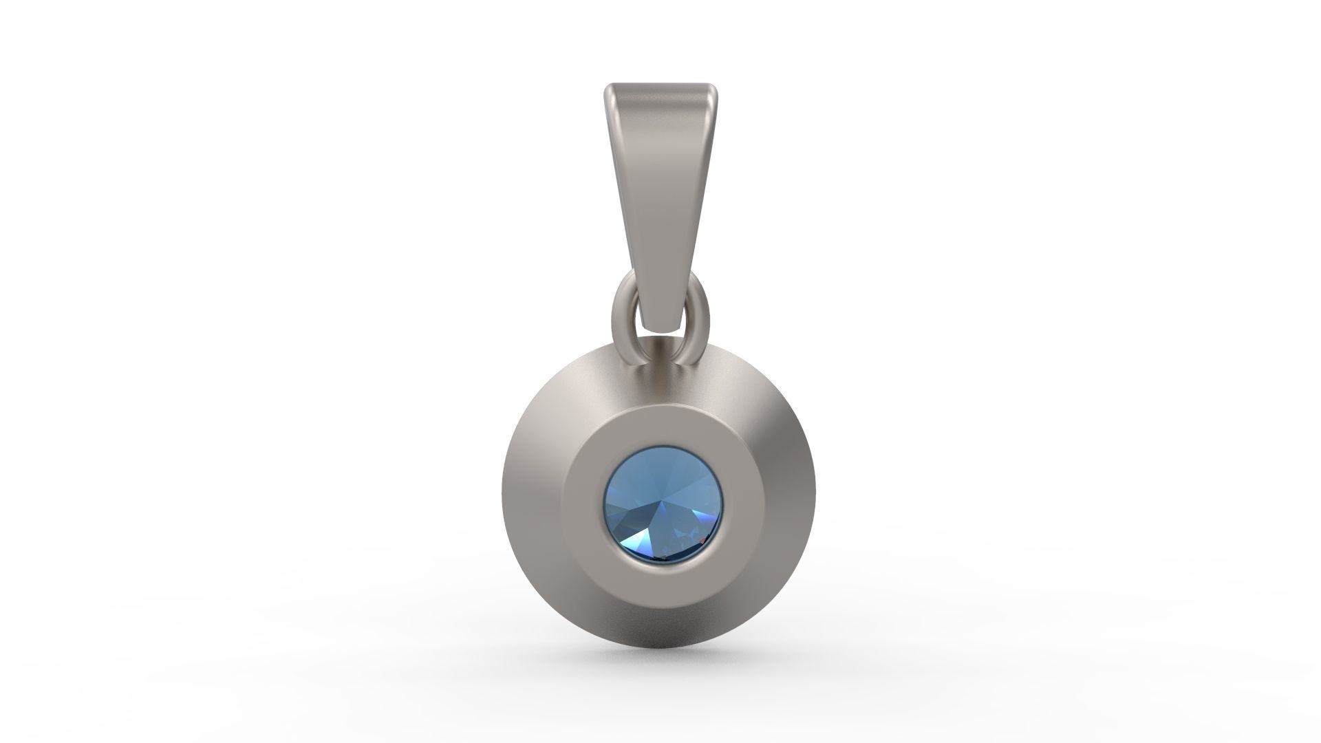 Pendant oval topaz in sterling silver 3D print model_6