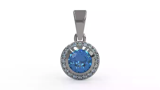 Pendant oval topaz in sterling silver