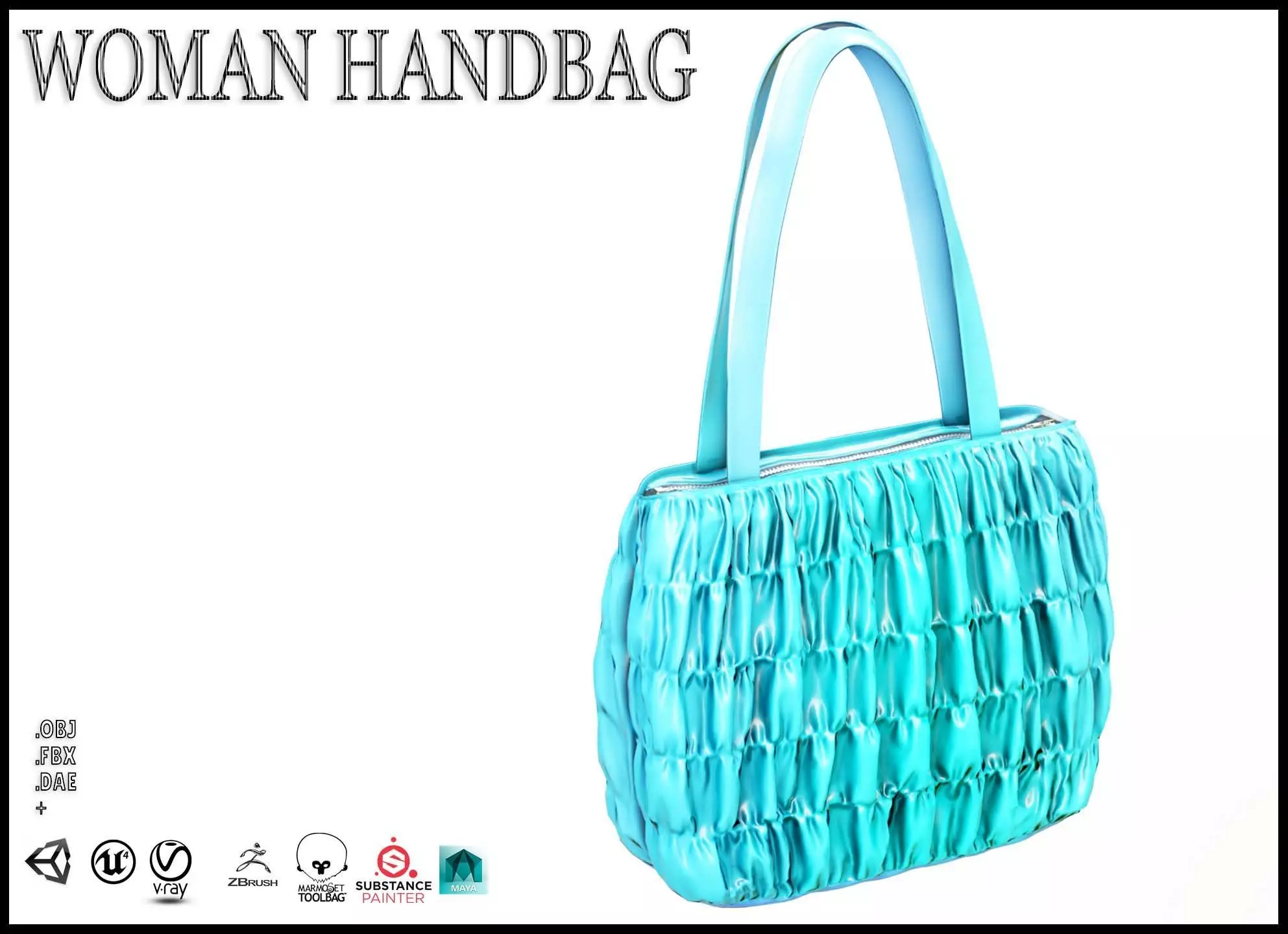 Elegant Woman Handbag Low-poly 3D model_0