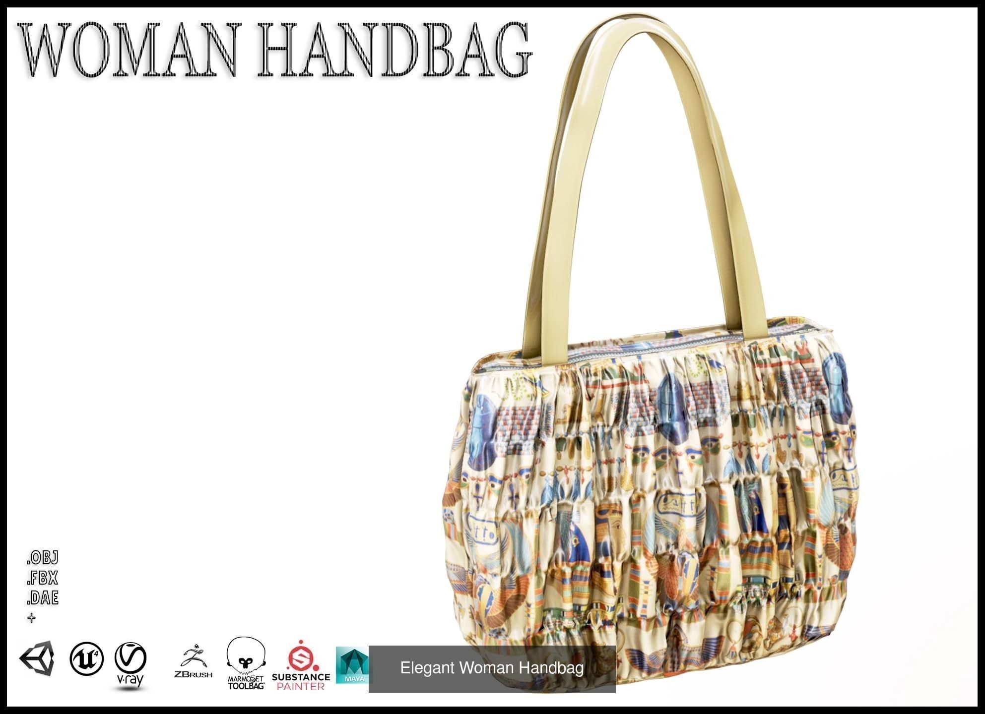 Elegant Woman Handbag 3D Model Collection_13