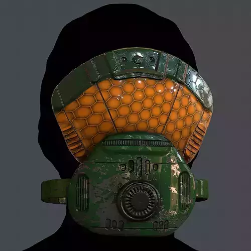 Gas mask helmet 3d model scifi Low-poly 
