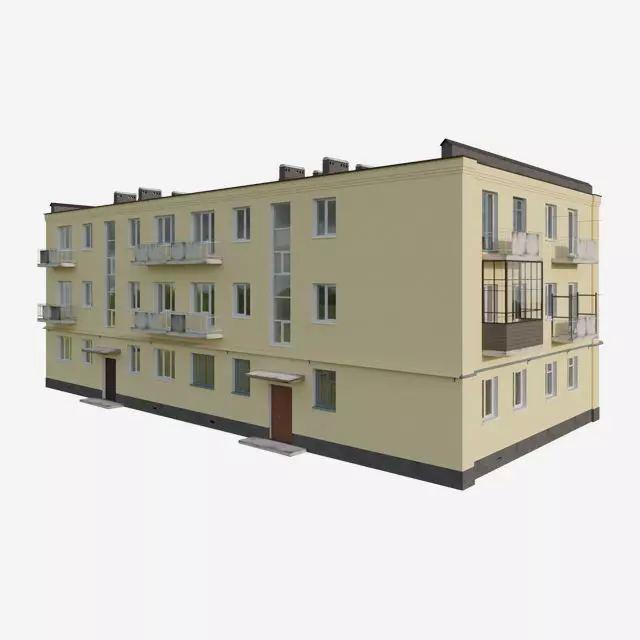 House apartment building Free 3D model