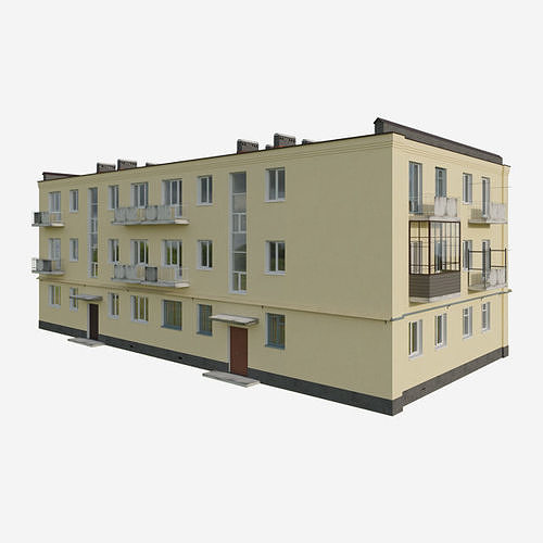 House apartment building Free 3D model