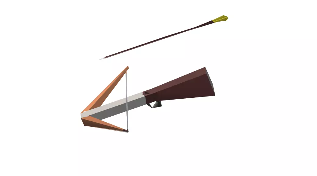 crossbow an arrow to hunt or kill Free low-poly 3D model