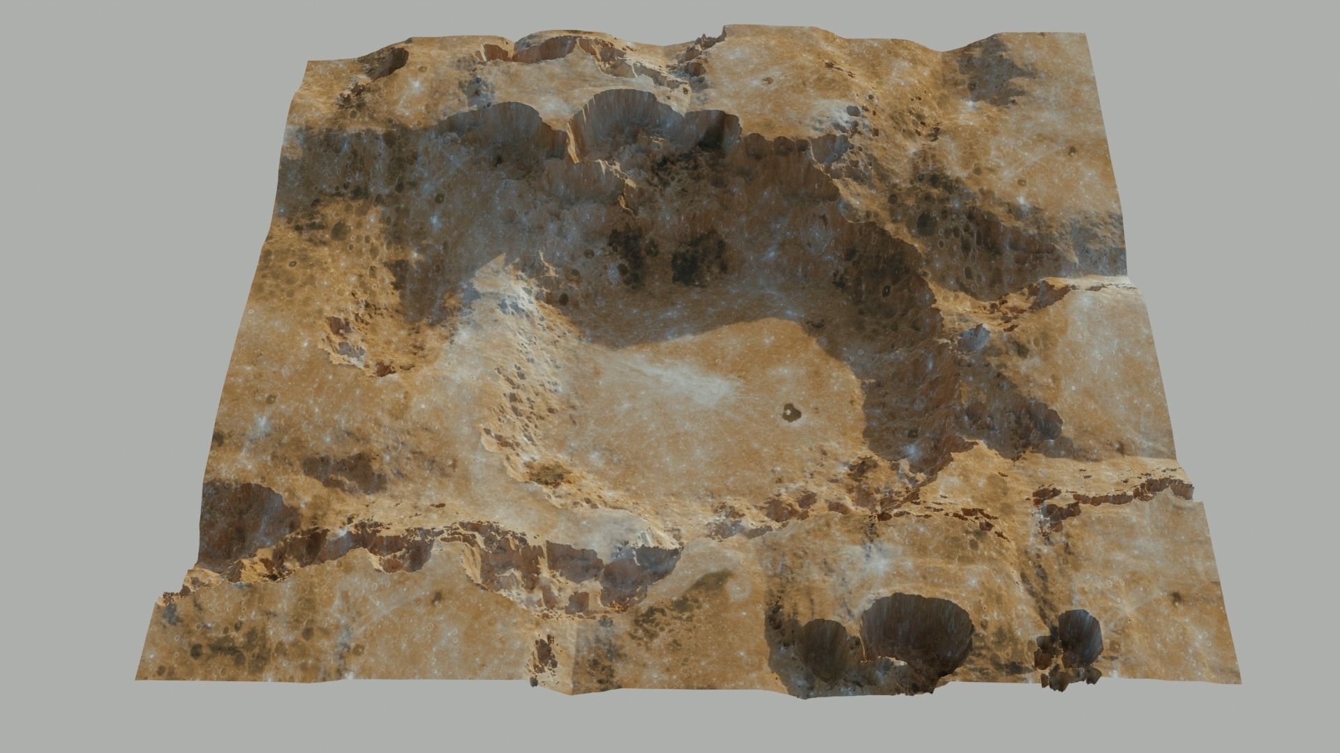 Crater 3D model 2 level of details 3D model_3