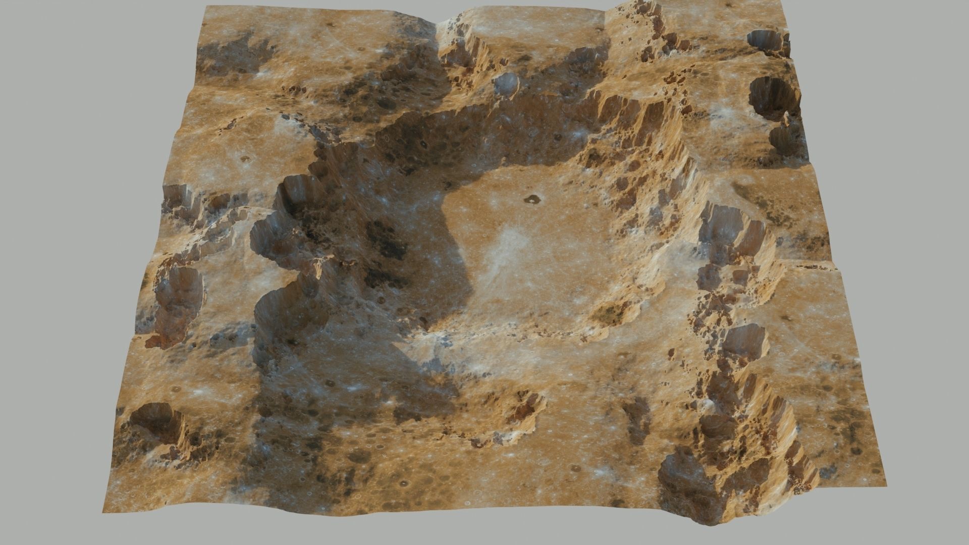 Crater 3D model 2 level of details 3D model_8