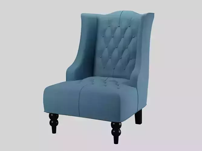 Fabric Club Chair Subdivision Ready for Film
