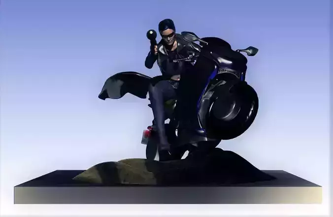 Trinity on Motorcycle 3D print model