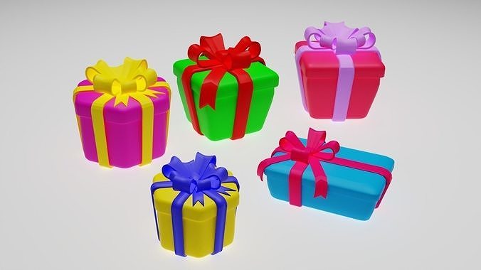 Gift boxes Low-poly 3D model