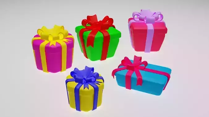Gift boxes Low-poly 3D model
