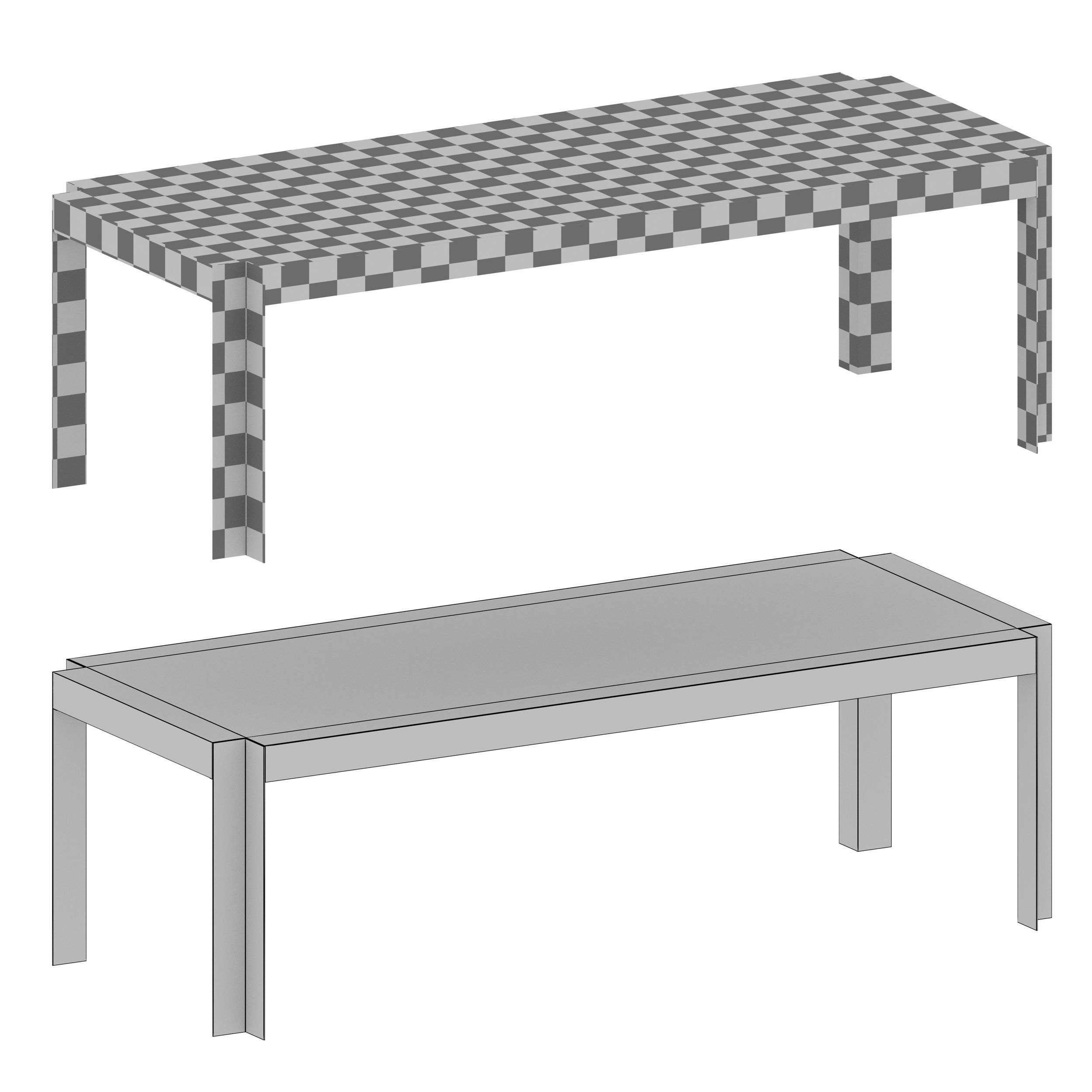 Stijl Black Wood Dining Table Crate and Barrel Low-poly 3D model_10
