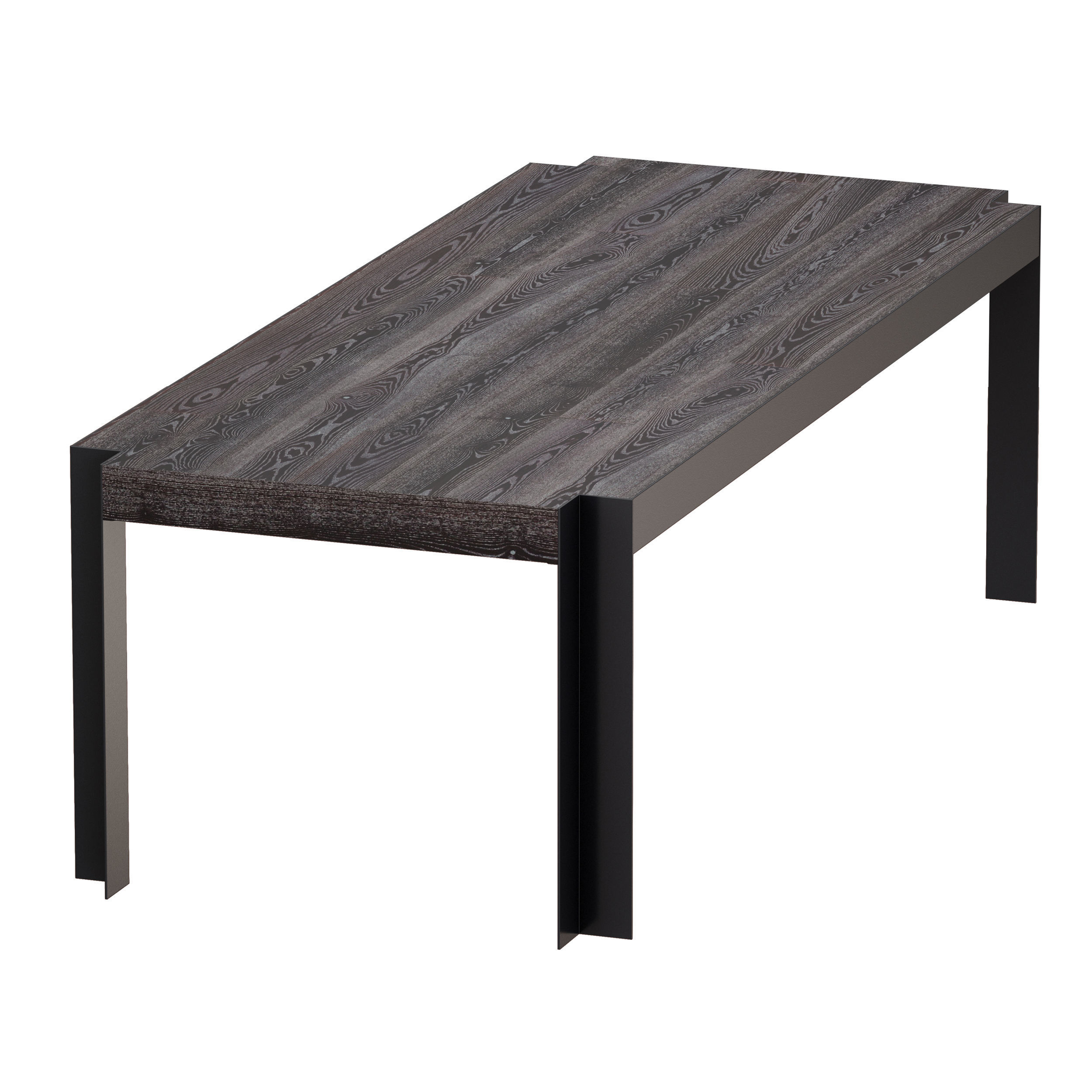 Stijl Black Wood Dining Table Crate and Barrel Low-poly 3D model_4