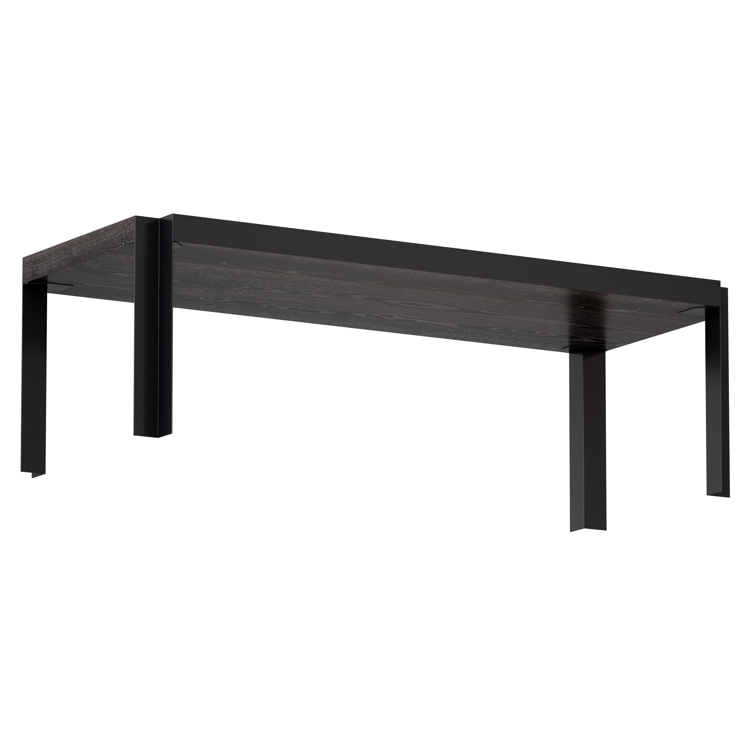 Stijl Black Wood Dining Table Crate and Barrel Low-poly 3D model_2
