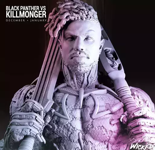 Wicked Marvel Killmonger STLs Bust ready for printing