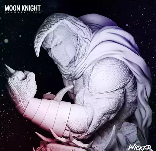 Wicked Marvel Moon Knight STLs Bust ready for printing