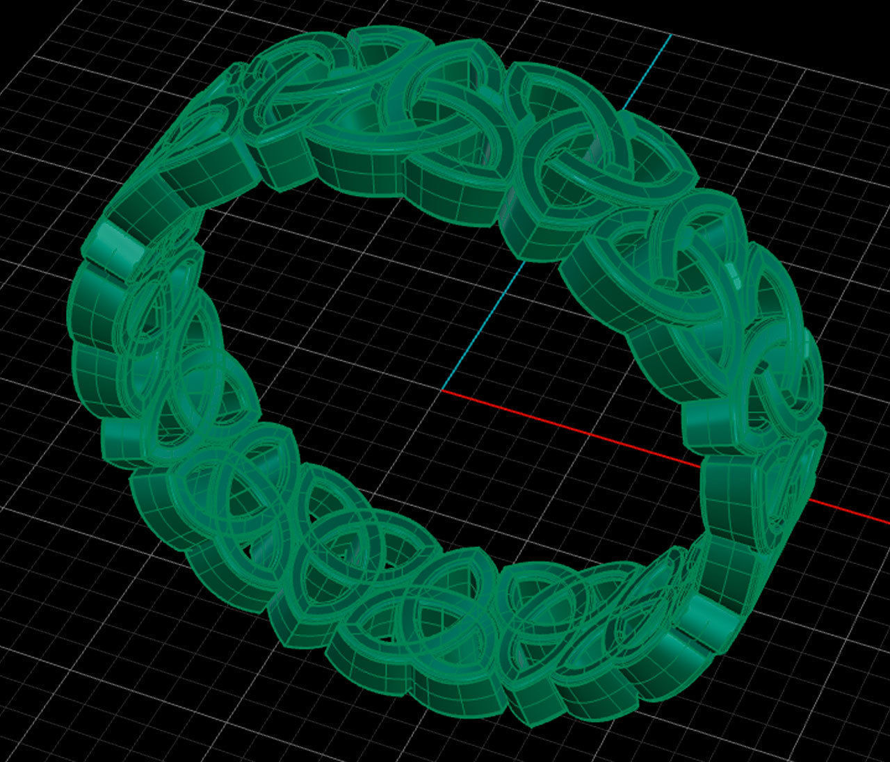 gold pattern 3D print model_3