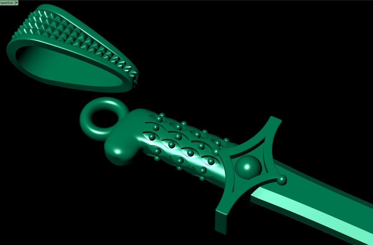 pendant sword Zulfiqar 3D print model_3