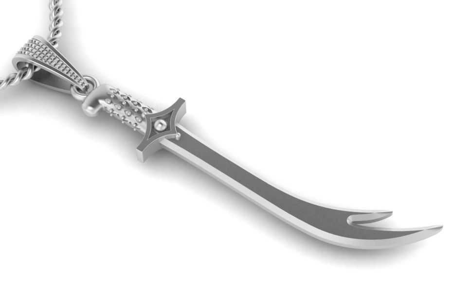 pendant sword Zulfiqar 3D print model_5