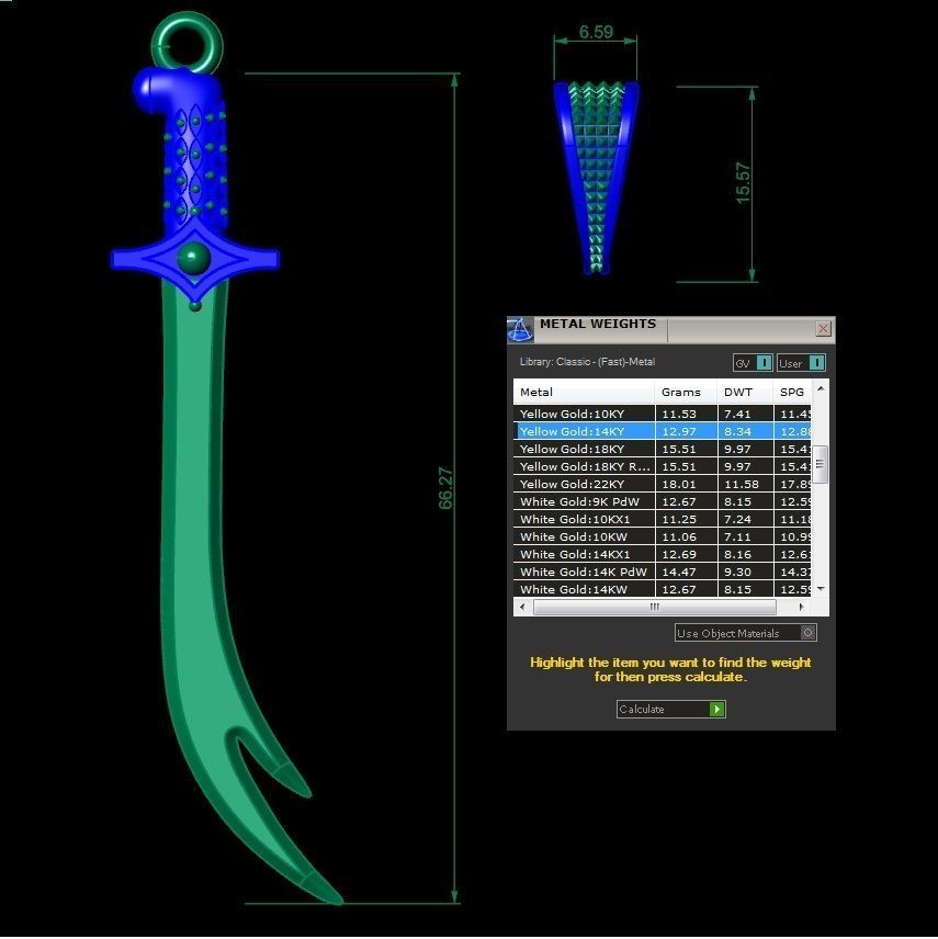 pendant sword Zulfiqar 3D print model_2
